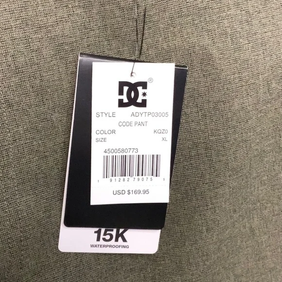 DC Code Snow Pants Olive Night Size XL